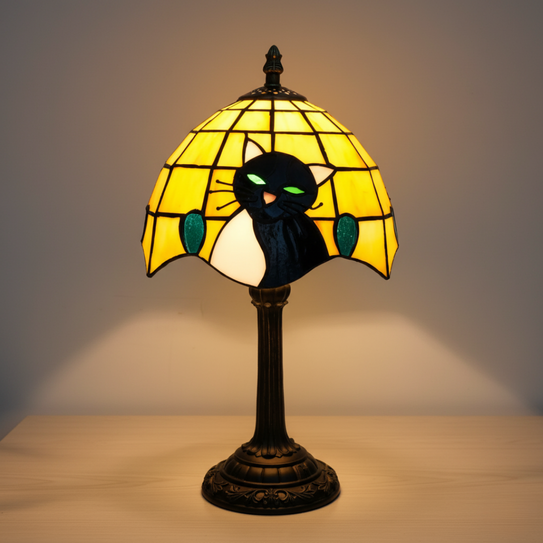 Elegant Baroque Black Cat Table Lamp #79FA